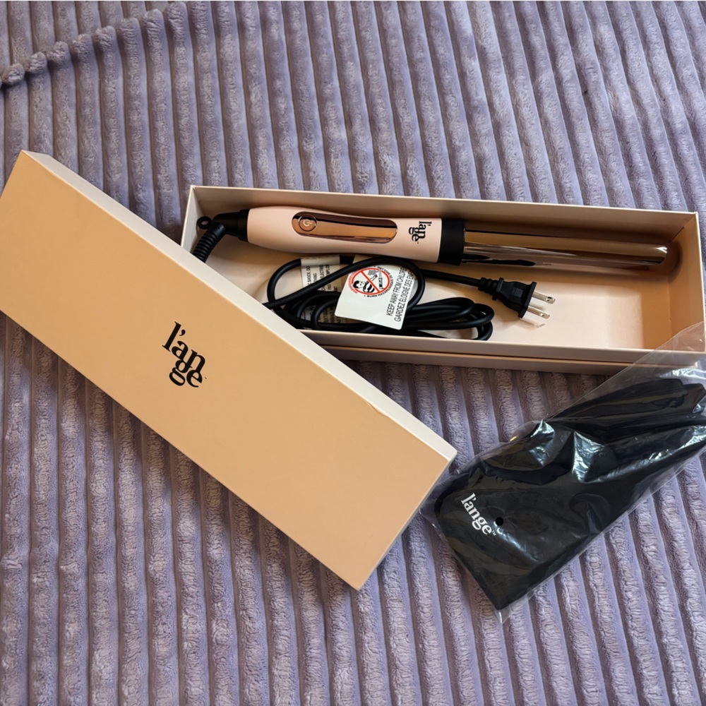 NWT L'ange Hair Le Curl Titanium Curling Wand W/Heat Gloves